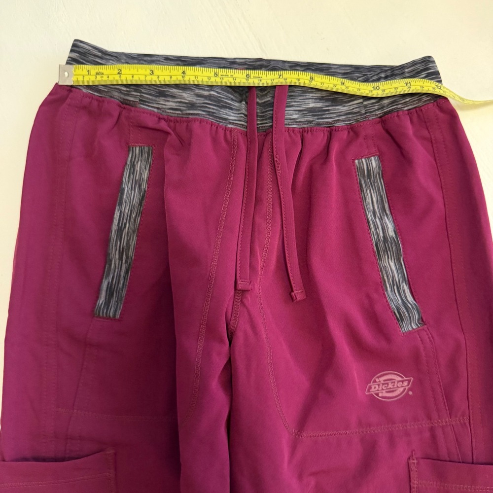 Dickies Medical Dynamix Jogger Scrub Pants Wine Burgundy XXS nurse medical - Picture 3 of 8